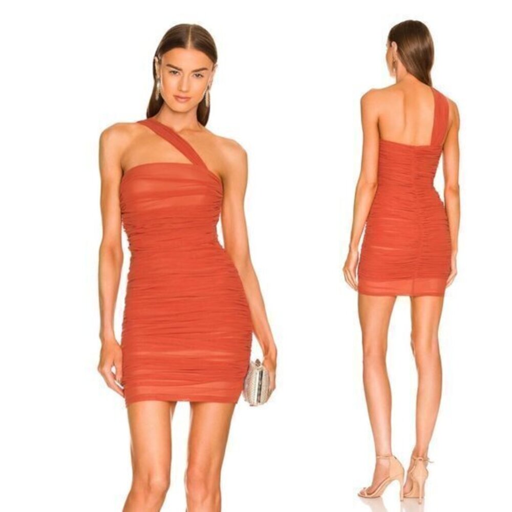 x REVOLVE Honor Mini Dress in Rust - Michael Costello